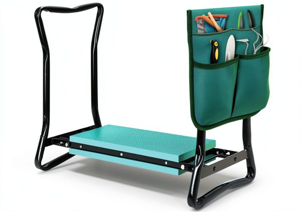 SUPER DEAL Folding Garden Kneeler and Seat with Free Tool Pouches - EVA Foam Pad Protects Your Knees - Sturdy and Lightweight, Gardening Gifts for Women Men-0