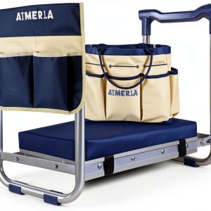 Aimerla K5 Foldable Kneeler Seat - Heavy Duty (Detachable Cloud Kneeler Pad) - Garden Stool - 2 Large Tool Bags - Portable Bench for Indoor & Outdoor-0